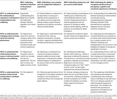 The Mindfulness Map: A Practical Classification Framework of Mindfulness Practices, Associated Intentions, and Experiential Understandings